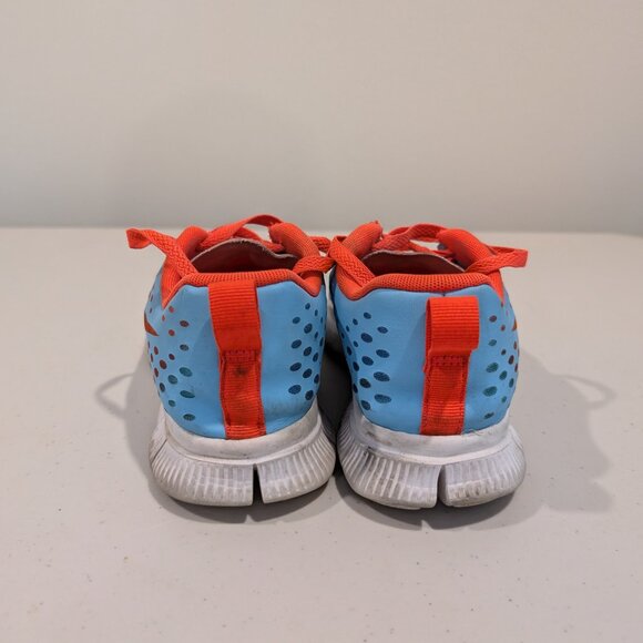 Nike Free 5.0 Turquoise Blue and Neon Orange Running Shoes.  Women's Size 8 - Picture 3 of 5